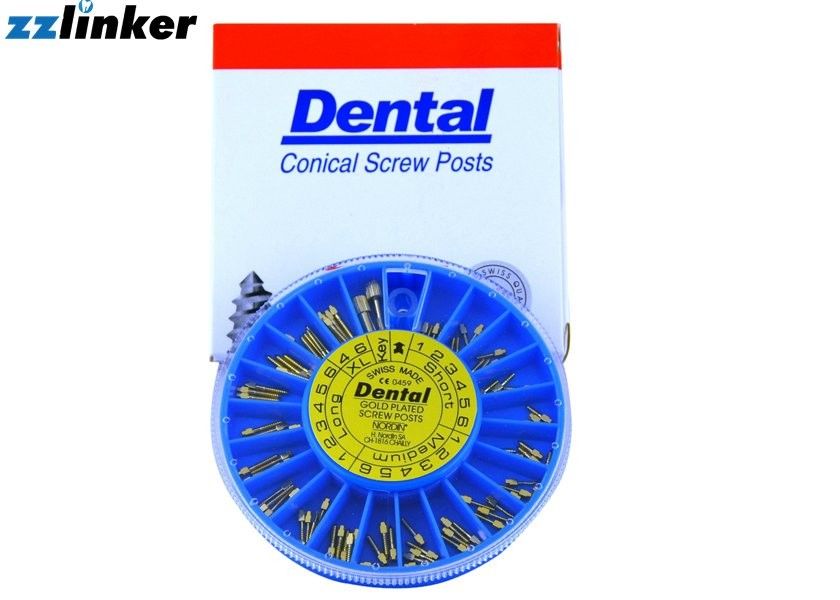 Metal Dental Gutta Percha Points Nordin Titanium Conical Cross Head Screw Post Keys